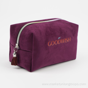 Square Velvet Makeup Bag, Packaging Beautiful Beauty Bag Basics Cosmetic Bag for Ladies